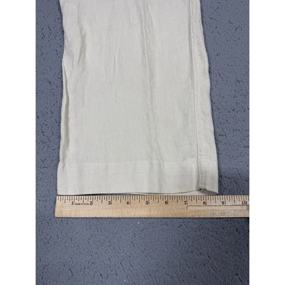 Jos A Bank Linen Dress Pants Mens 40x29 White Pleated Classic Fit Summer Wedding